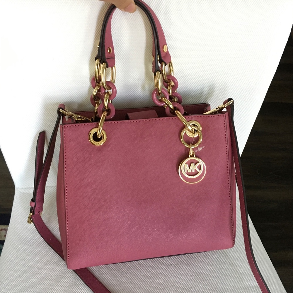 NWT Michael Kors Small Cynthia Satchel Tulip - Picture 12 of 15